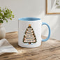 Inspirational "Faith Family Kindness Good Times Brighter Days A Happier You" Wooden Sign Christmas Tree 325 ml Ceramic Coffee Mug Festive Winter Holiday Tea Cup with Golden Star & Rustic Plank Design Gift (M1263)