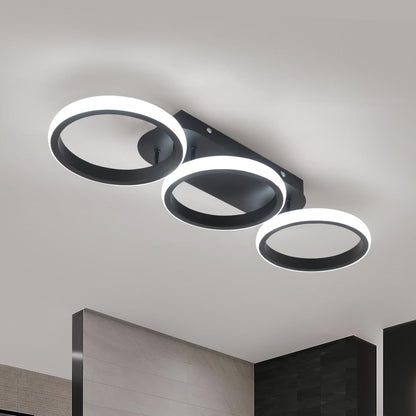 Modern LED Ceiling Light 30W Cool White, 3-Ring Flush Mount Ceiling Lamp, Contemporary Indoor Lighting Fixture for Bedroom, Living Room, Kitchen, Dining Room, Hallway