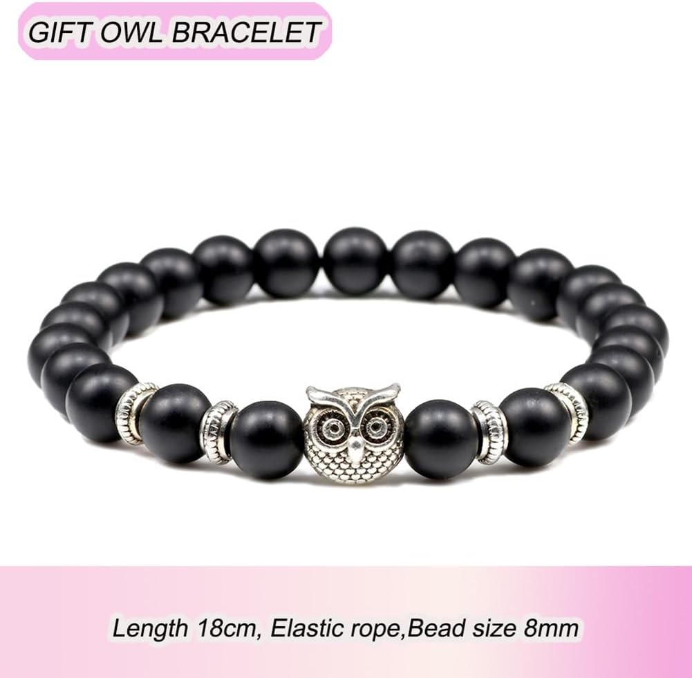 Owl Gifts for Her – Gifts for Owl Lover 4pcs Gift Set With Owl Cosmetic Bag, Bracelet, Socks,Stickers – Birthdays Holidays Gifts For women