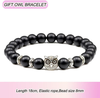 Owl Gifts for Her – Gifts for Owl Lover 4pcs Gift Set With Owl Cosmetic Bag, Bracelet, Socks,Stickers – Birthdays Holidays Gifts For women