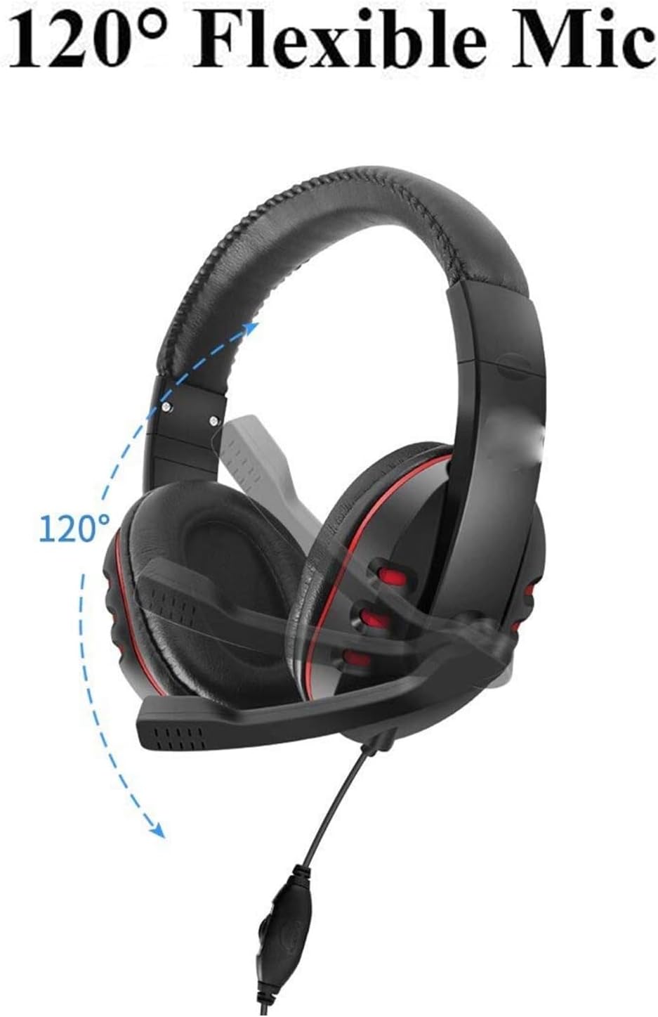 Stereo Video Gaming Headset, Compatible With Xbox One Ps4 Nintendo Switch, Pc Mic & Headphones, Headset Game Earphones With Microphone Volume Control, Comfortable Wired Headset