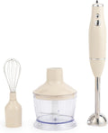 Salter Retro 3-in-1 Blender Set – 600W Powerful Motor, 2 Speed Settings, Stainless Steel Whisk & Blades, 500ml Food Chopper Bowl, Multifunctional Hand Blender for Whisking, Blending & Chopping, Cream