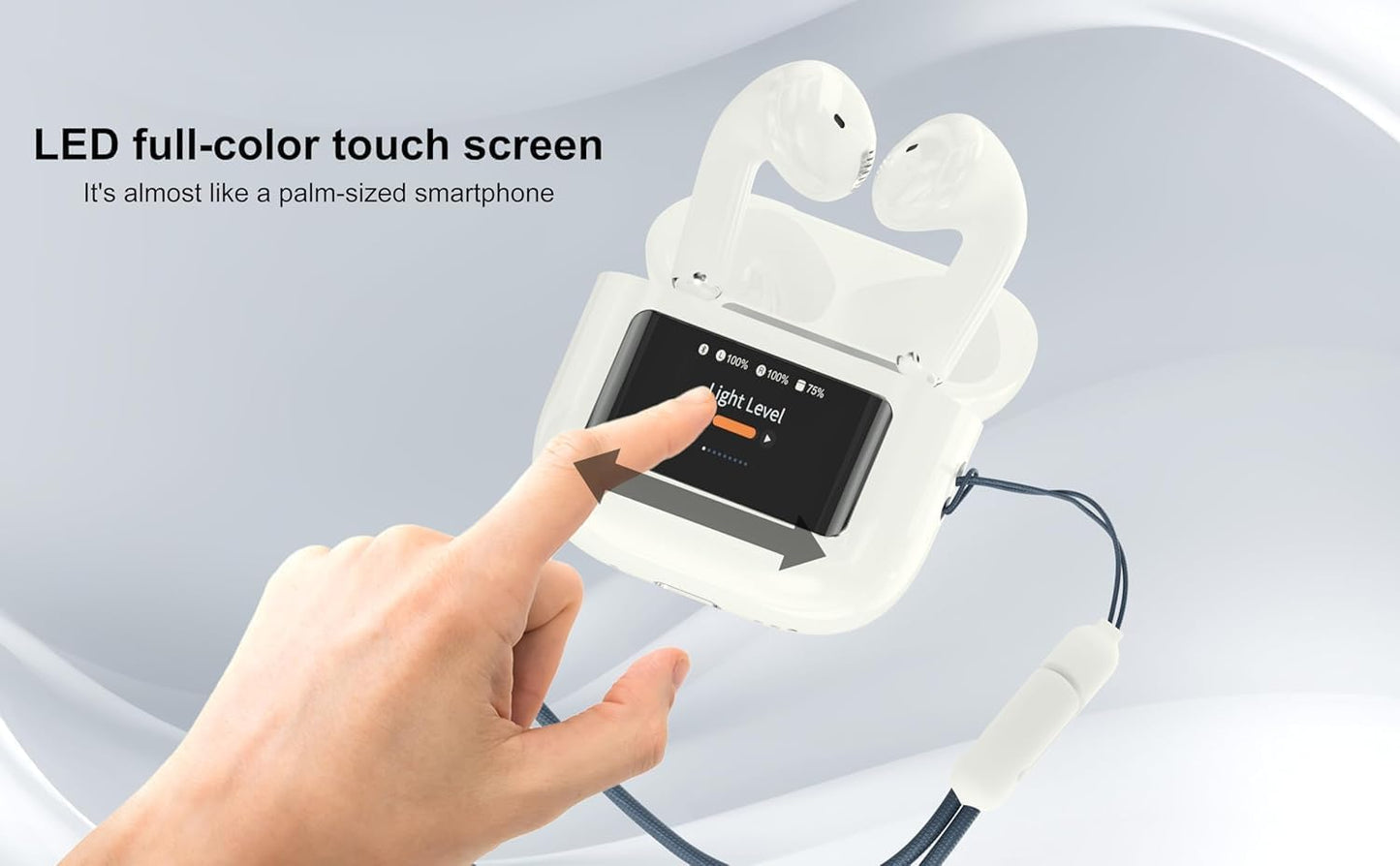 Ven-Dens True Wireless Stereo Earbuds with Smart Screen Display Case (Bluetooth 5.4)