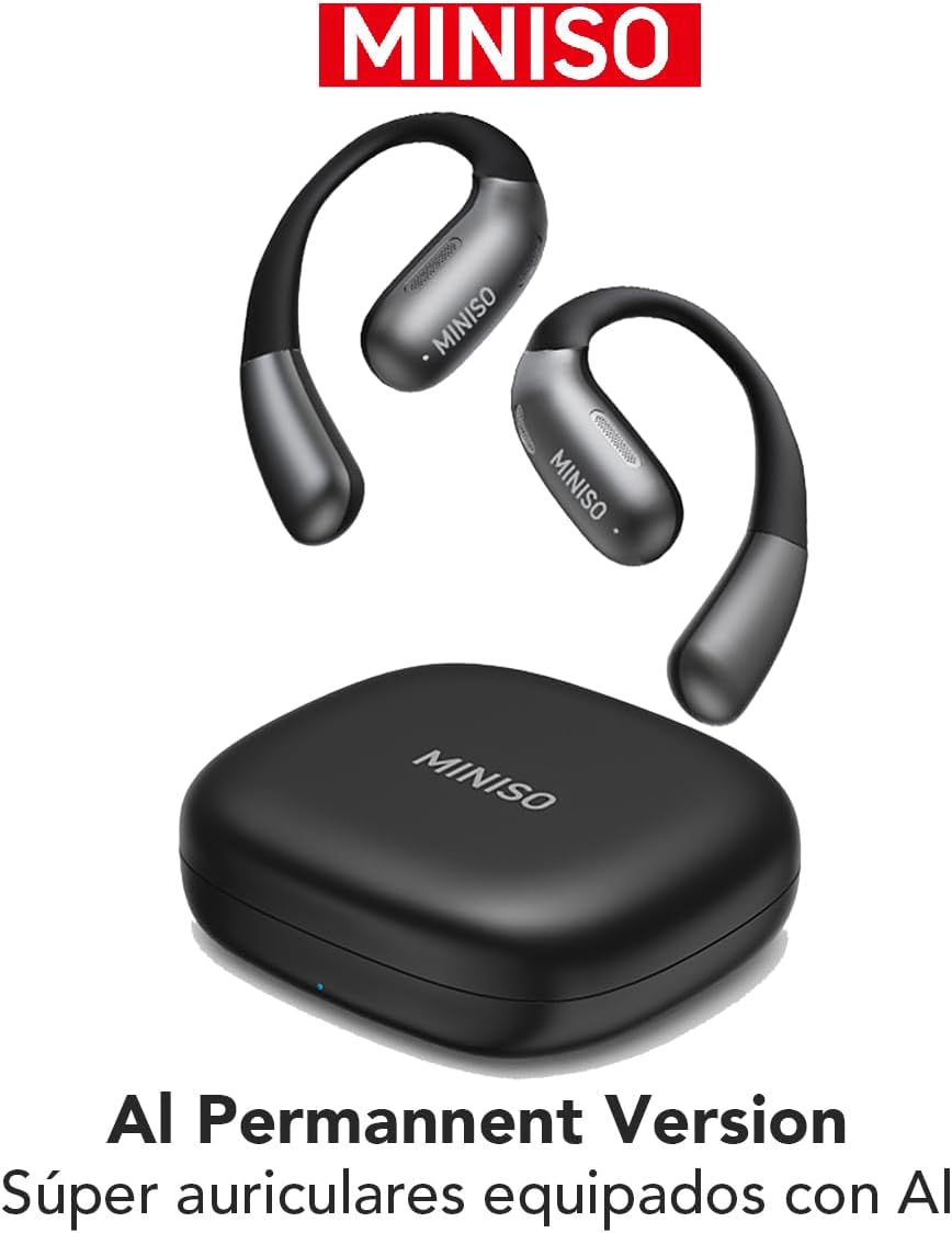 MINISO X28 OWS Translation Open Ear Wireless Bluetooth Earbuds Support 148 Languages Real Time Bluetooth Translation HiFi Sound Quality Sports Headphones IPX5 Waterproof with Microphone Black