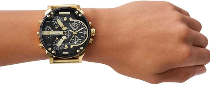 Diesel Mr. Daddy Watch for Men, Quartz Multifunctional Movement with Stainless Steel Strap