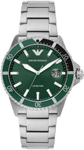 Emporio Armani Watch for Men, Quartz Three Hand Date Movement and 42mm Case Size with Stainless Steel Strap