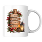 Christmas Mug "Faith Hope Love Jesus Wooden Signpost" 325ml Ceramic Coffee Mug – Christian Christmas Mug With Cross Candle Lantern Pine Sprigs Rustic Festive Gift | Available in Multicolours | Fast Dispatch by UK Seller (M3302)