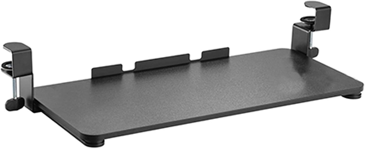 Keyboard Tray Under Desk w/Ball-Bearing Slides, Platform Tray Under Table Desk Mount Drawer, No Screw into Desk, Office to Save Space