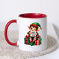 Festive Mug "Santa's Favourite Elf" Christmas Holiday Character 325ml Ceramic Coffee Mug – Cute Holiday Tea Cup with Elf Hat & Gift Box Sign | Available in Multicolours | Fast Dispatch by UK Seller (M1242)