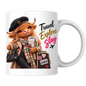 Travel Mug "Travel Explore Slay Highland Cow" Travel Explore Slay Highland Cow 325ml Ceramic Coffee Mug – Chic London Travel Tea Cup with Beret Trench Coat Scarf Graphic Gift | Available in Multicolours | Fast Dispatch by UK Seller (M3199)