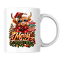 Christmas Mug "Merry Christmas Good Vibes Cozy Christmas" Merry Christmas 325ml Ceramic Coffee Mug – Cute Highland Cow Santa Mug with Good Vibes Cozy Christmas Signs & Presents | Festive Holiday Gift | Fast Dispatch by UK Seller (M3336)