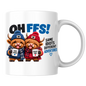 Winter Besties Highland Cows Mug "OH FFS! Same Idiots Different Adventures!" Oh Ffs! Same Idiots Different Adventures! 325ml Ceramic Coffee Mug –Cute Highland Cows in Bobble Hats with Mugs & Scarves | Funny Bestie Gift | Fast Dispatch by UK Seller (M3372)