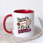 Humorous Mug "Powered by Tea & Bad Decisions" 325ml Ceramic Coffee Mug Cute Tea Lover Cup with Kawaii Smiling Teacup, Hearts & Splash Graphic Gift | Available in Multicolours | Fast Dispatch by UK Seller (M1300)