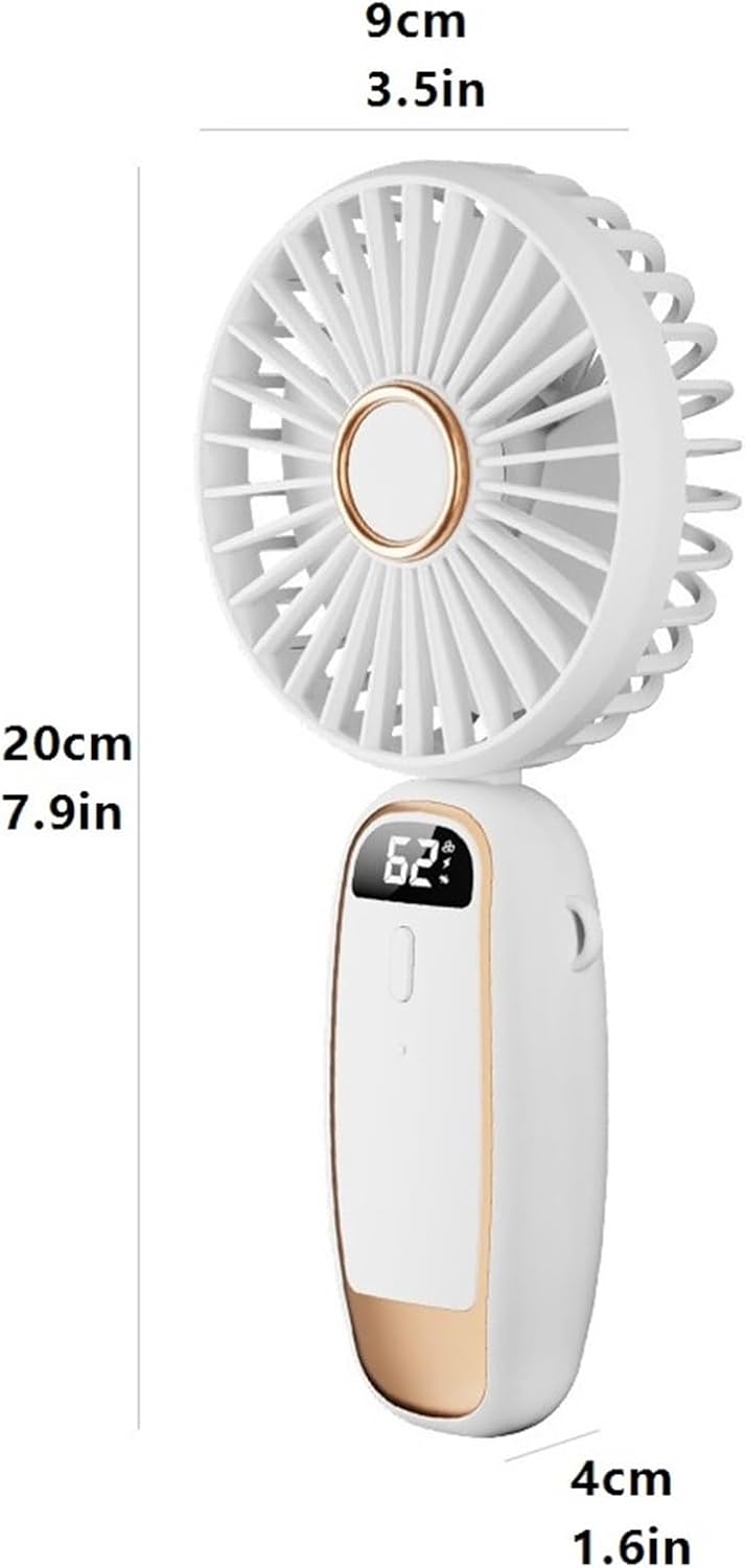 Premium Portable Handheld Fan with LED Digital Display 1200mAh