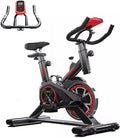 Indoor Exercise Bike with Heart Rate Monitor & LED Display, Silent 5-Groove Belt Drive, Adjustable Seat & Handlebar, 300 lb Capacity, Smooth Stationary Bike for Home Cardio Training