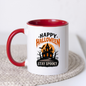 Halloween Mug "HAPPY HALLOWEEN Stay Spooky" Haunted House 325ml Ceramic Coffee Mug – Atmospheric Autumn Tea Cup with Full Moon & Bats Graphic Gift | Available in Multicolours | Fast Dispatch by UK Seller (M3072)