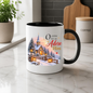 Christmas Mug "O Come Let Us Adore Him Luke 2:11" O Come Let Us Adore Him 325ml Ceramic Coffee Mug – Festive Winter Church Scene Mug with Lanterns Snow Dusted Trees Holiday Gift | Available in Multicolours | Fast Dispatch by UK Seller (M3322)
