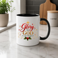Christmas Mug "Glory To God In The Highest" Glory to God in the Highest 325ml Ceramic Coffee Mug – Festive Christian Typography Mug with Star Of Bethlehem Holly Gold Stars Holiday Gift | Available in Multicolours | Fast Dispatch by UK Seller (M3316)