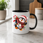 Christmas Mug "Happy Christmas Penguin Candy Cane" Happy Penguin 325ml Ceramic Coffee Mug – Festive Christmas Tea Cup with Santa Hat, Plaid Scarf Candy Cane Fairy Lights Graphic Gift | Available in Multicolours | Fast Dispatch by UK Seller (M3187)