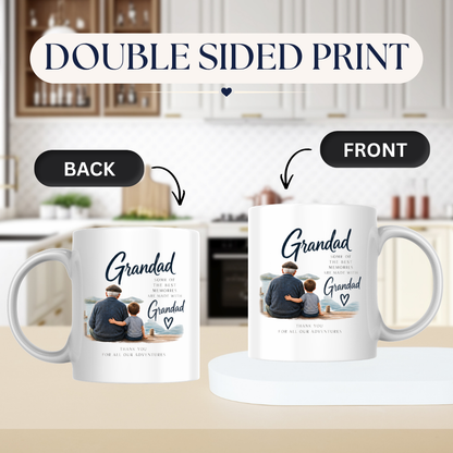 Family Mug "Grandad SOME OF THE BEST MEMORIES ARE MADE WITH" Sentimental Grandpa 325ml Ceramic Coffee Mug – Heartwarming Grandad Tea Cup with Grandfather & Grandchild Lake Scene Graphic Gift | Available in Multicolours | Fast Dispatch by UK Seller (M3016)