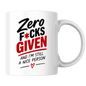 Funny Sweary Typography Mug "Zero F*CKS GIVEN And I'M Still A Nice Person" 325ml Ceramic Coffee Mug – Hilarious Sarcastic Work Cup & Sassy Slogan Graphic Gift | Available in Multicolours | Fast Dispatch by UK Seller (M3058)