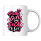 Sassy Mug "PRETTY GIRLS SAY F*CK A LOT" Pink Typography 325ml Ceramic Coffee Mug Novelty Sweary Tea Cup with Crown, Sparkles & Hearts Graphic Gift | Available in Multicolours | Fast Dispatch by UK Seller (M3089)