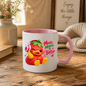 Music Mug "Music Makes It Better Strawberry Duck" 325ml Ceramic Coffee Mug – Cute Winking Strawberry Duck with Pink Headphones Peace Sign Fun Gift For Music Lovers Friends | Available in Multicolours | Fast Dispatch by UK Seller (M3251)