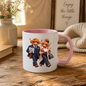 Corporate Mug "Professional Highland Cow Couple" 325ml Ceramic Coffee Mug – Stylish Highland Cow Couple in Suits Coat Holding Laptop Work Office Gift For Coworkers Professionals | Available in Multicolours | Fast Dispatch by UK Seller (M3264)