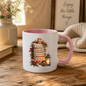 Christmas Mug "Faith Hope Love Jesus Wooden Signpost" 325ml Ceramic Coffee Mug – Christian Christmas Mug With Cross Candle Lantern Pine Sprigs Rustic Festive Gift | Available in Multicolours | Fast Dispatch by UK Seller (M3302)