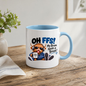 Highland Cow Mental Break Mug "OH FFS! My Brain Needs a Break!" Oh Ffs! My Brain Needs a Break! 325ml Ceramic Coffee Mug – Cute Highland Cow with Headphones, Sunglasses & "Mental Break" Mug | Funny Office Gift | Fast Dispatch by UK Seller (M3382)