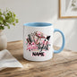 Personalised Mug "Hairstylist" Custom Name Hairdresser Coffee Cup 350ml Ceramic, Male Female Barber Hair Salon Design, Pink Floral Blue Hair Tools, Gift for Stylist Beautician Colleague, Birthday Christmas Secret Santa | Fast Dispatch by UK Seller (M1196)