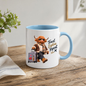 Travel Mug "Travel Explore Repeat Highland Cow" Travel Explore Repeat 325ml Ceramic Coffee Mug – Cool Explorer Highland Cow with Suitcase Shearling Jacket Sunglasses Holiday Wanderlust Gift | Available in Multicolours | Fast Dispatch by UK Seller (M3288)