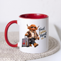 Travel Mug "Travel Explore Repeat Highland Cow" Travel Explore Repeat 325ml Ceramic Coffee Mug – Cool Explorer Highland Cow with Suitcase Shearling Jacket Sunglasses Holiday Wanderlust Gift | Available in Multicolours | Fast Dispatch by UK Seller (M3288)