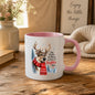 Uplifting Mug "Stay Positive Be Merry and Make it a Brighter Year" Reindeer 325ml Ceramic Coffee Mug Cozy Winter Holiday Tea Cup with Red Snowflake Scarf & Pine Forest Gift | Available in Multicolours | Fast Dispatch by UK Seller (M1259)
