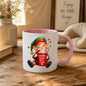 Cozy Mug "Christmas Calories Don't Count" Christmas Elf 325ml Ceramic Coffee Mug Funny Holiday Tea Cup with Whipped Cream & Candy Cane Gift | Available in Multicolours | Fast Dispatch by UK Seller (M1245)