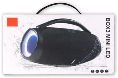 Portable Wireless Bluetooth Speaker with RGB LED Light Ring & Handle | Outdoor Splashproof Heavy Bass Boombox