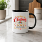 Christmas Mug "Merry Christmas May His Love Fill Your Heart" 325ml Ceramic Coffee Mug – Christian Holiday Blessing Mug With Holly Berries Gold Snowflakes Festive Gift | Available in Multicolours | Fast Dispatch by UK Seller (M3291)