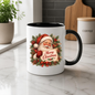 Vintage Santa Claus Christmas Scroll Mug "Merry Christmas" Vintage Santa Claus 325ml Ceramic Coffee Mug – Nostalgic Santa Claus holding Merry Christmas Scroll with Holly Wreath & Red Bow | Festive Holiday Gift | Fast Dispatch by UK Seller (M3414)