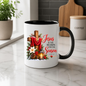 Religious Christmas Mug "Jesus Is The Reason For The Season" Jesus Is The Reason For The Season 325ml Ceramic Coffee Mug – Christian Christmas Cross Mug with Luke 2:11, Lantern & Poinsettia | Religious Holiday Gift | Fast Dispatch by UK Seller (M3337)