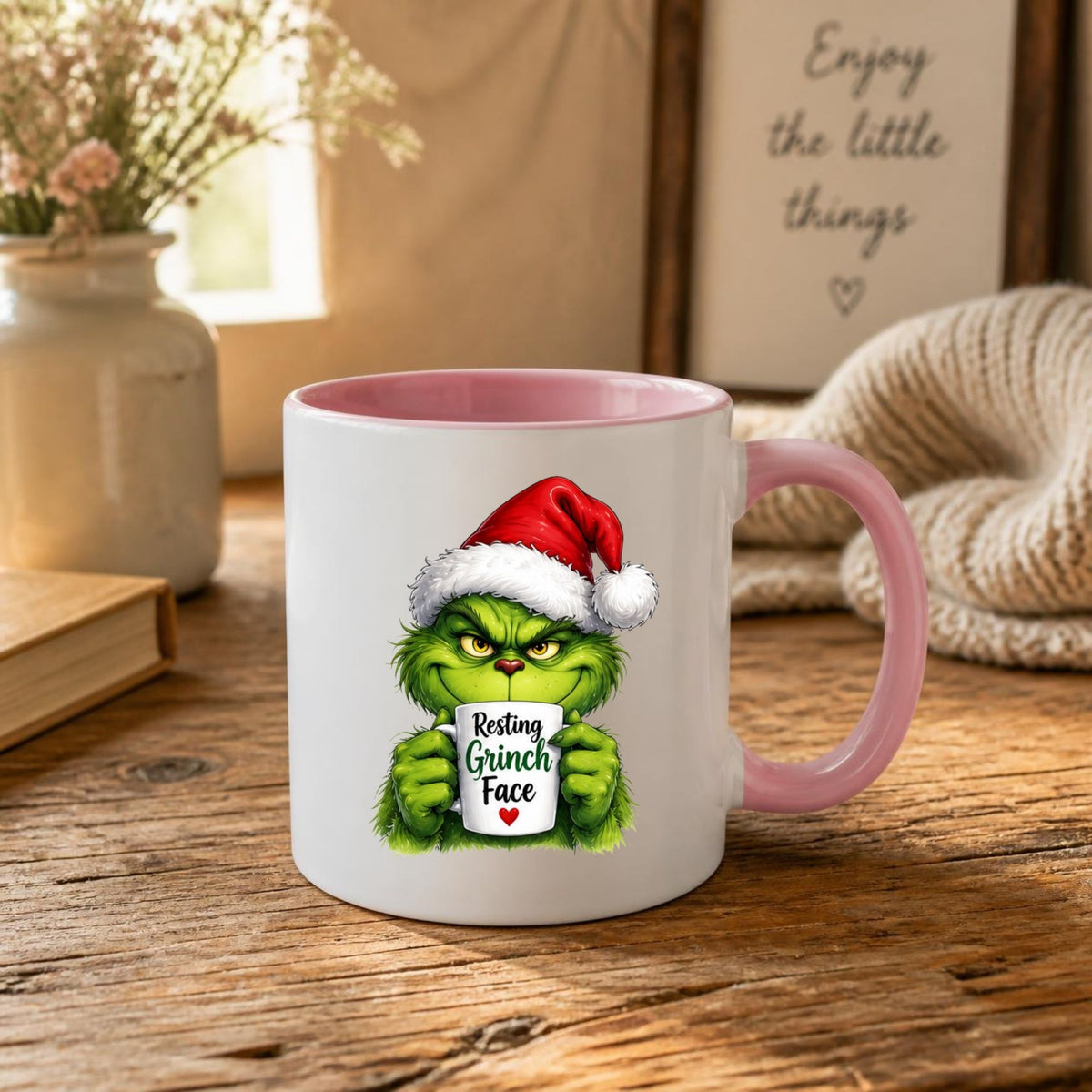 Sarcastic Grinch Face Ceramic Mug – Funny Holiday Grumpy Character (325ml) | Available in Multicolours | Fast Dispatch by UK Seller (M1238)