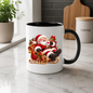 Christmas Mug "Relaxing Santa Sleigh Coffee Heart" Relaxing Santa Sleigh 325ml Ceramic Coffee Mug – Festive Christmas Tea Cup with Jolly Santa Claus In Sleigh Heart Mug Graphic Gift | Available in Multicolours | Fast Dispatch by UK Seller (M3182)