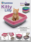 Kitty Litty Sifting Cat Litter Box - Scoop-Free Rapid Cleaning System - Pink