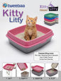 Kitty Litty Sifting Cat Litter Box - Scoop-Free Rapid Cleaning System - Pink