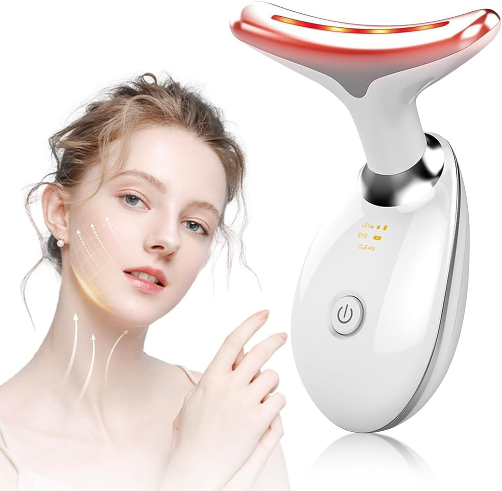 Face Massager, LED Light EMS Facial Sculptor with 3 Modes 45°C Guasha Tool Face Massager Facial Lifting Device Jaw Trainer, Firming Anti Wrinkle Neck Eye Massager Double Chin Reducer