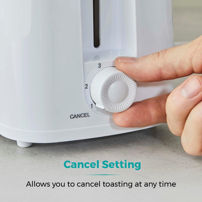 Tower PT20087WHT 2-Slice Toaster with 6 Browning Levels, Cancel Setting, Removable Crumb Tray, 650W, Black
