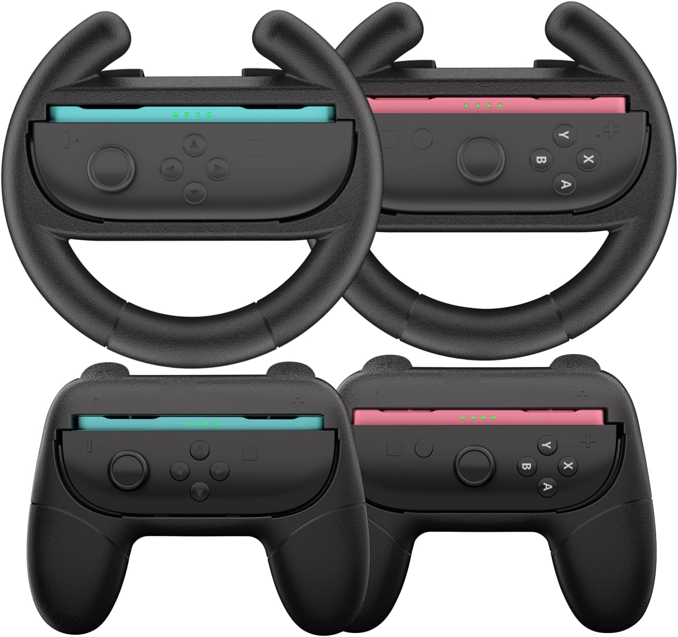 Steering Wheels for Nintendo Switch 2 Joy-Con Grip Racing Wheels for Mario Kart 8 Deluxe 4 in 1 Mario Kart Game Switch 2 Steering Wheel Grip Cover Joy-Con Controller Accessories