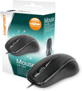 Wired USB 2.0 Computer Mouse - Ambidextrous Optical Wired Mice for Laptop, Computer, Macbook, Gaming, Working - 2.4Ghz Small Silent Black 1000 DPI Mouse with 3-Buttons and Scroll Wheel