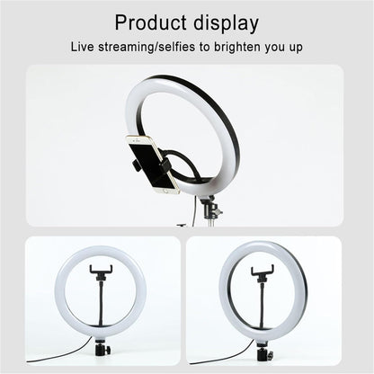 Ring Light with Tripod Stand & Phone Holder Tall 2m, 12 inch LED Ringlight Selfie Cicle Light Desk with Phone Clip for Camera, Video, Makeup, YouTube, TikTok