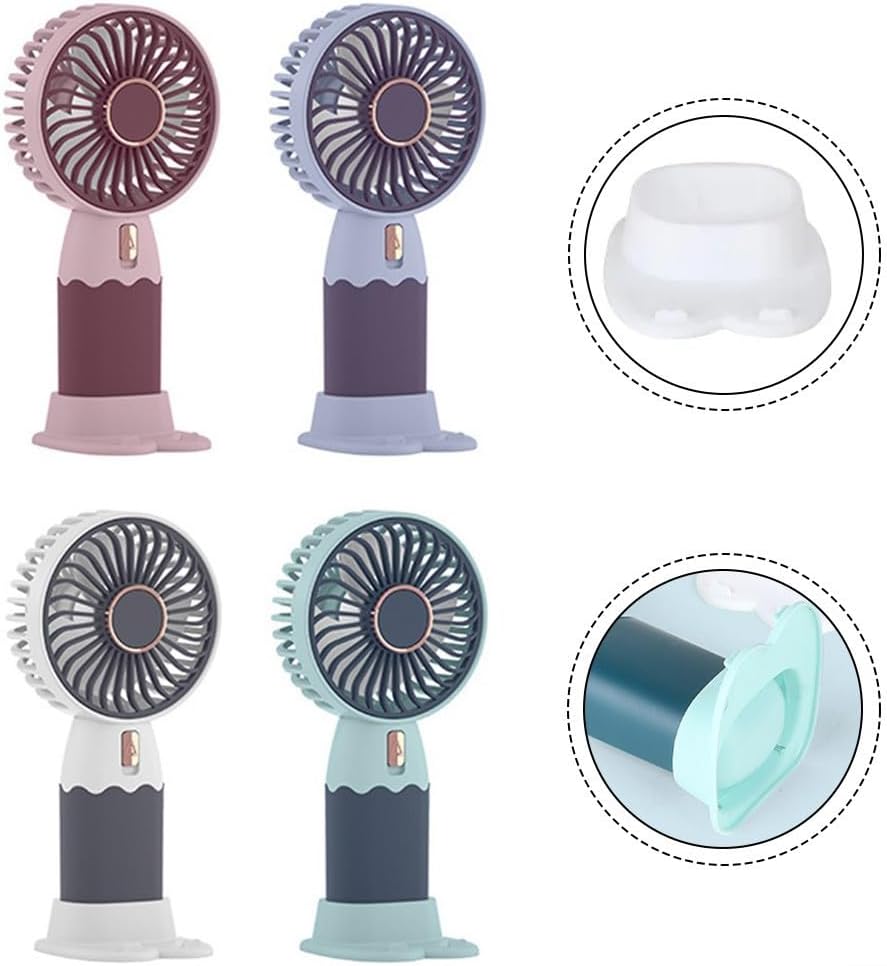 Handheld Fan Cartoon Design Portable for MINI Phone Holder Whisper Quiet Home Office Travel