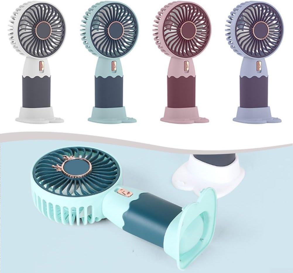 Handheld Fan Cartoon Design Portable for MINI Phone Holder Whisper Quiet Home Office Travel